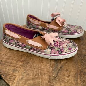 Sperry Floral Canvas Boat Shoes